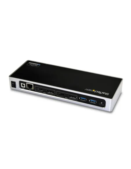 StarTech.com Dock USB-C y USB-A - Docking Station para 2 Monitores DisplayPort y HDMI de 4K 60Hz - Replicador de Puertos USB