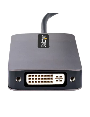 StarTech.com Adaptador de Vídeo USB C, Adaptador USB Tipo C a HDMI VGA DVI hasta 4K 60Hz, Adaptador de Pantalla Multipuertos,