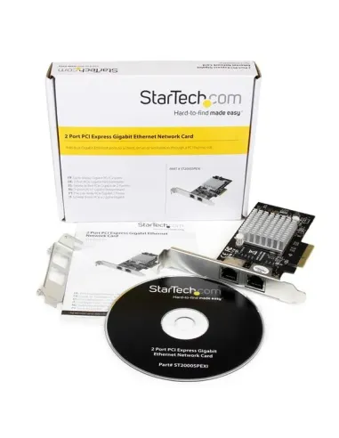StarTech.com Tarjeta Adaptador de Red PCI Express PCI-E Gigabit Ethernet con 2 Puertos RJ45 Chipset Intel i350