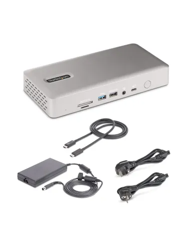 StarTech.com Docking Station Multipantalla Thunderbolt 4 - Dock para Dos, Tres o 4 Monitores - 2x HDMI 2x DP - Hub Ladrón 7x