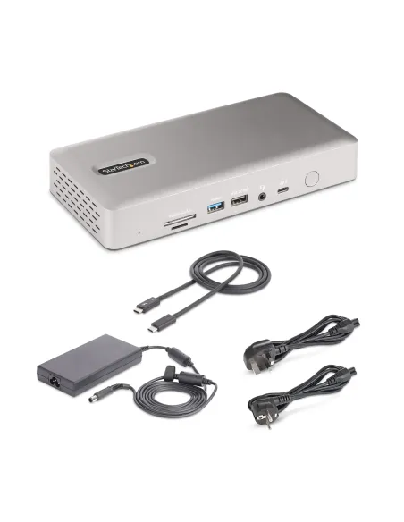 StarTech.com Docking Station Multipantalla Thunderbolt 4 - Dock para Dos, Tres o 4 Monitores - 2x HDMI 2x DP - Hub Ladrón 7x