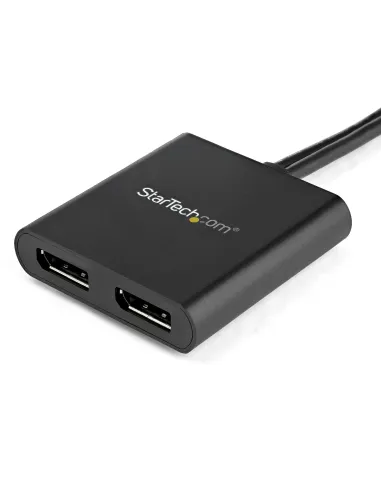 StarTech.com Hub MST de 2 Puertos DisplayPort 1.2 - Divisor Splitter DP de 2 Monitores - Adaptador DP a 2x DisplayPort 4K 30Hz