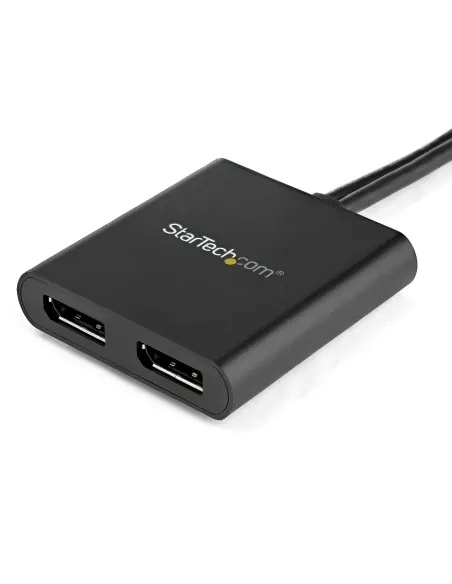 StarTech.com Hub MST de 2 Puertos DisplayPort 1.2 - Divisor Splitter DP de 2 Monitores - Adaptador DP a 2x DisplayPort 4K 30Hz