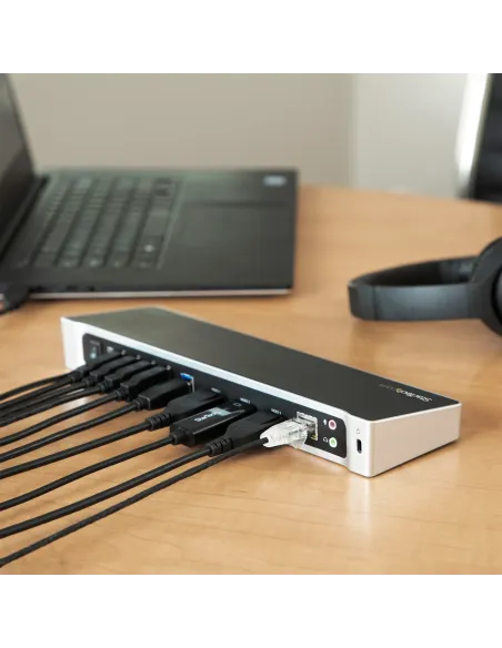 StarTech.com Docking Station USB 3.0 2x DisplayPort y HDMI 4K para 3 Monitores - Hub 5x USB-A (1x Fast Charge) - Audio de 3,5mm