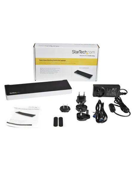 StarTech.com Docking Station USB 3.0 2x DisplayPort y HDMI 4K para 3 Monitores - Hub 5x USB-A (1x Fast Charge) - Audio de 3,5mm