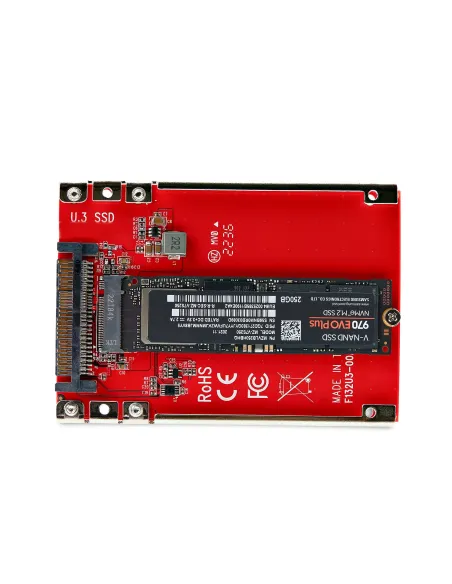 StarTech.com Adaptador M.2 a U.3 para SSDs M.2 NVMe - Conversor Adaptador de Host de Unidad M.2 PCIe a U.3 de 2,5 (SFF-TA-1001)