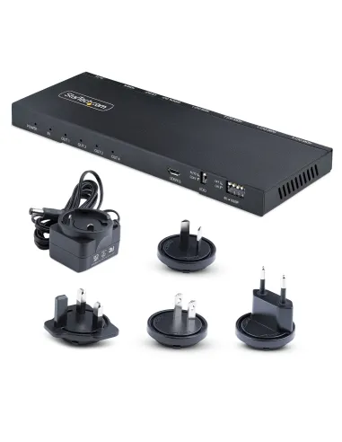 StarTech.com Splitter Divisor HDMI de 4 Puertos, Vídeo HDMI 2.0 de 4K a 60Hz, Multiplicador HDMI 4K con Escalador incorporado,