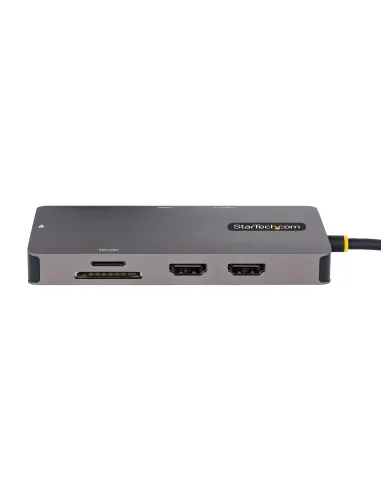 StarTech.com Adaptador Multipuertos USB C 2x HDMI 4K 60Hz, Hub USB-A 3.1 2Pt 5Gbps, PD 100W, GbE, SD MicroSD, Cable de 30cm,