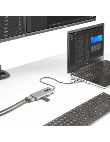 StarTech.com Adaptador Multipuertos USB-C - HDMI Doble (4K30Hz 1080p60Hz) - Hub Ladrón 3x USB-A - Mini Docking Station de