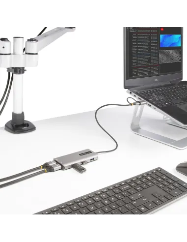 StarTech.com Adaptador Multipuertos USB-C - HDMI Doble (4K30Hz 1080p60Hz) - Hub Ladrón 3x USB-A - Mini Docking Station de