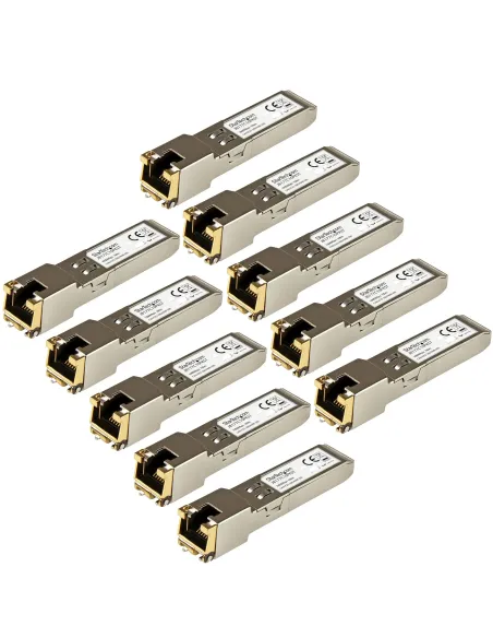 StarTech.com Paquete de 10 Módulos Transceptores SFP Compatibles con HPE J8177C - 1000BASE-T - SFP a RJ45 Cat6   Cat5e - SFP