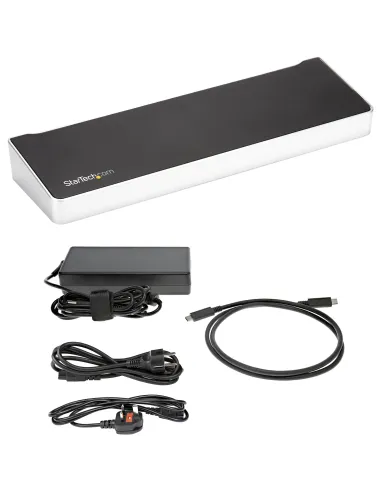 StarTech.com Dock USB-C para 3 Monitores 4K con 5 Puertos USB 3.2 5Gbps - HDMI y DisplayPort - Mac y Windows - Docking Station