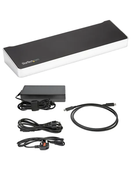 StarTech.com Dock USB-C para 3 Monitores 4K con 5 Puertos USB 3.2 5Gbps - HDMI y DisplayPort - Mac y Windows - Docking Station