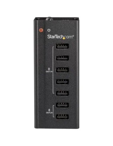 StarTech.com Estación de Carga USB de 7 Puertos Autónoma - 5x Puertos de 1A y 2x Puertos de 2A - Base de Carga USB