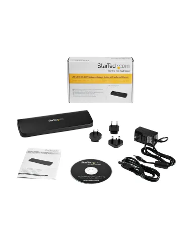 StarTech.com Docking Station USB 3.0 de 2 Monitores para Portátil - HDMI DVI VGA - Hub Ladrón 3x USB-A - GbE - Audio -