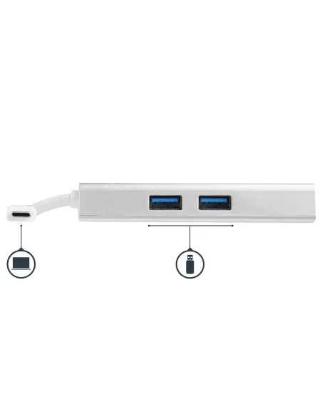 StarTech.com Adaptador Multipuertos USB-C - Docking Station Portátil USB-C 4K HDMI - Entrega de Potencia 60W - GbE - Hub 2x