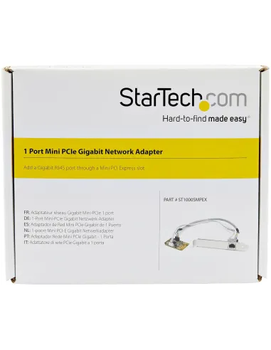 StarTech.com Adaptador Tarjeta de Red NIC Mini PCI Express PCI-e PCIe 1 Puerto Gigabit Ethernet RJ45