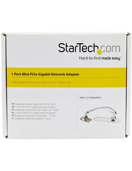 StarTech.com Adaptador Tarjeta de Red NIC Mini PCI Express PCI-e PCIe 1 Puerto Gigabit Ethernet RJ45