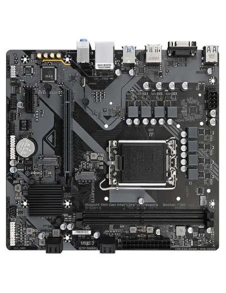 GIGABYTE B760M E Placa base - Compatible con procesadores Intel Core 14ª generación, VRM de 6+1+1 fases, hasta 7200 MHz DDR5