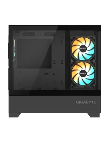 GIGABYTE C201 PANORAMIC Caja de PC – Torre Media, m-ATX, soporte para radiador de 360 mm, 3 ventiladores preinstalados, USB