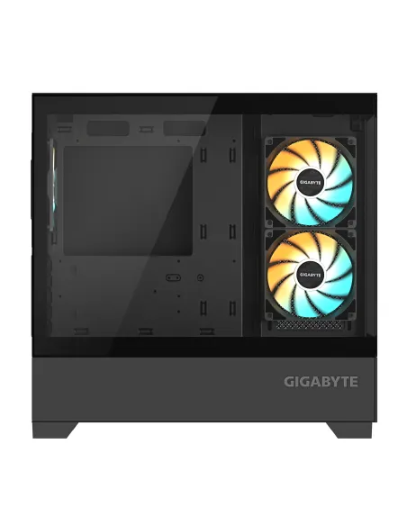 GIGABYTE C201 PANORAMIC Caja de PC – Torre Media, m-ATX, soporte para radiador de 360 mm, 3 ventiladores preinstalados, USB