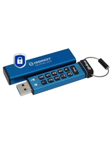 Kingston Technology IronKey Keypad 200 de 64 GB, FIPS 140-3 nivel 3 (pendiente) cifrado AES-256