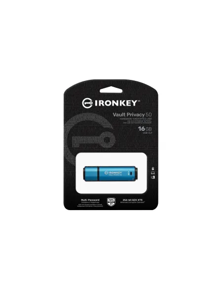 Kingston Technology IronKey 16GB Vault Privacy 50 cifrado AES-256, FIPS 197