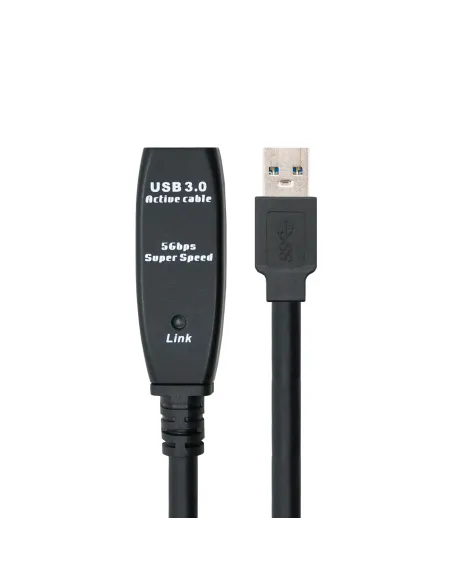 Nanocable Cable USB 3.0 prolongador con amplificador, tipo A M-A H, 10m