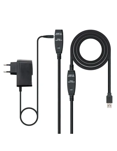 Nanocable Cable USB 3.0 prolongador con amplificador, tipo A M-A H, 10m