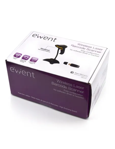 Ewent EW3430 lector de código de barras Lector de códigos de barras portátil 1D LED Negro Ewent EW3430 lector de código de barras Lector de códigos de barras portátil 1D LED Negro