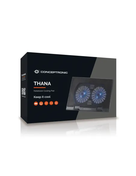 Conceptronic THANA02B almohadilla fría 43,2 cm (17") Negro