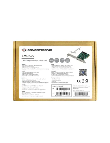 Conceptronic EMRICK07G tarjeta y adaptador de interfaz Interno USB 3.2 Gen 2 (3.1 Gen 2)