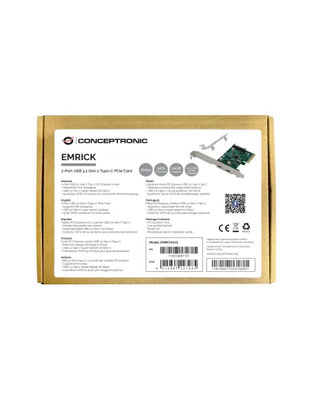 Conceptronic EMRICK07G tarjeta y adaptador de interfaz Interno USB 3.2 Gen 2 (3.1 Gen 2)
