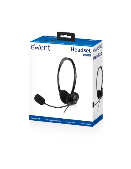 Ewent EW3567 auricular y casco Auriculares Alámbrico Diadema Llamadas Música Negro