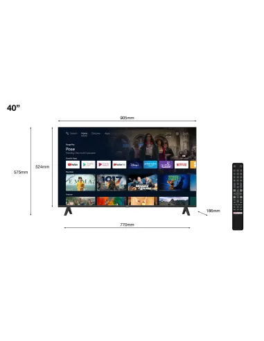 TCL S54 40S5400A Televisor 101,6 cm (40") Full HD Smart TV Wifi Plata