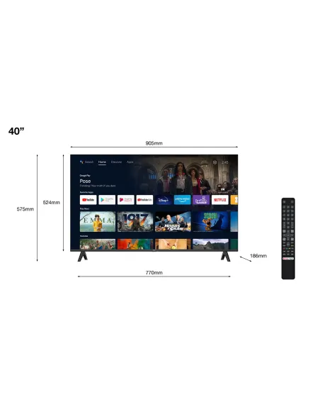 TCL S54 40S5400A Televisor 101,6 cm (40") Full HD Smart TV Wifi Plata