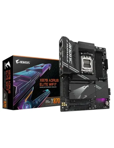 GIGABYTE X870 AORUS ELITE WIFI7 Placa Base - Compatible con CPUs AMD Ryzen 9000, 16+2+2 fases VRM, hasta 8000MHz DDR5 (OC), 3xPC