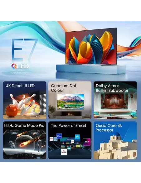 Hisense QLED Smart TV 100E7NQ 2,54 m (100") 4K Ultra HD Wifi Gris 400 cd   m²