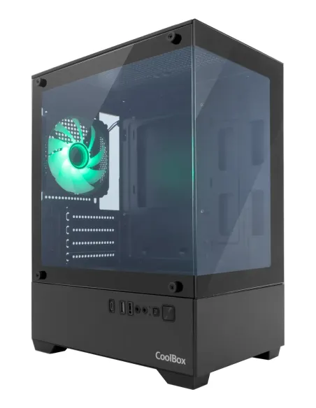 CoolBox GAMING CAJA MATX GM200 VISION LITE NEGRA USB-C 3.2 GEN1 SIN FTE + 1 VENT. ARGB