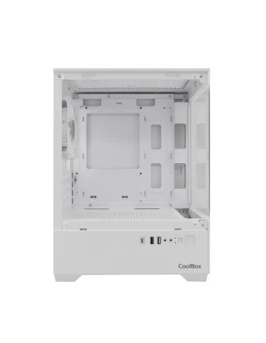 CoolBox GAMING CAJA MATX GM200 VISION LITE BLANCA USB-C 3.2 GEN1 SIN FTE + 1 VENT. ARGB