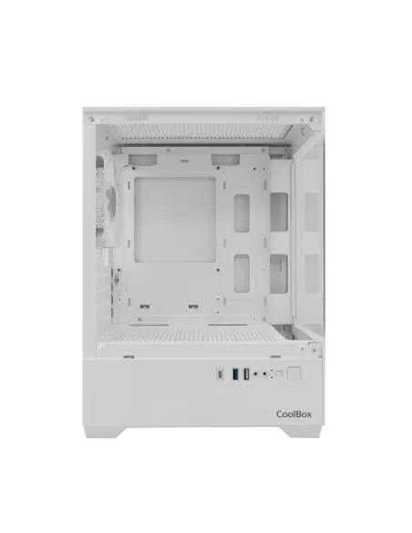 CoolBox GAMING CAJA MATX GM200 VISION LITE BLANCA USB-C 3.2 GEN1 SIN FTE + 1 VENT. ARGB