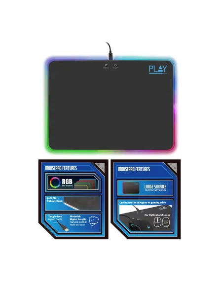 Ewent PL3341 alfombrilla para ratón Alfombrilla de ratón para juegos Negro