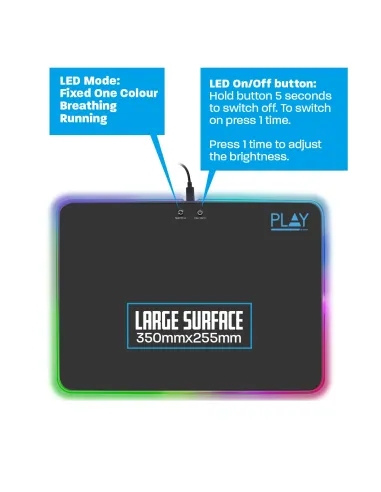 Ewent PL3341 alfombrilla para ratón Alfombrilla de ratón para juegos Negro