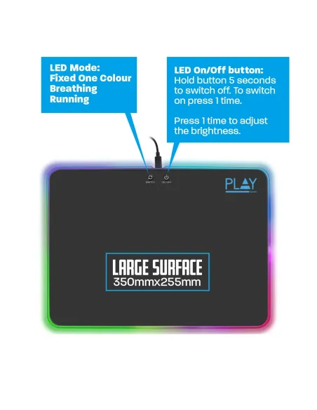 Ewent PL3341 alfombrilla para ratón Alfombrilla de ratón para juegos Negro