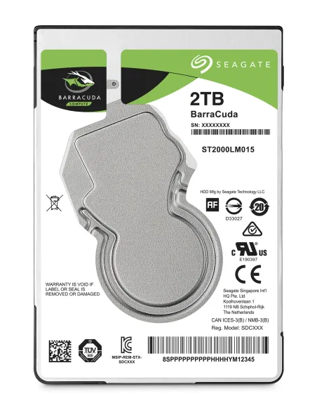 Seagate Barracuda 2.5" disco duro interno 2 TB 5400 RPM 128 MB 2.5" Serial ATA III