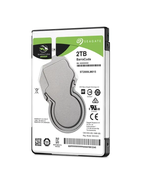Seagate Barracuda 2.5" disco duro interno 2 TB 5400 RPM 128 MB 2.5" Serial ATA III