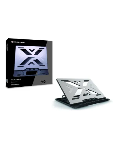 Conceptronic THANA ERGO S, Laptop Cooling Stand Soporte para ordenador portátil Gris 39,6 cm (15.6")