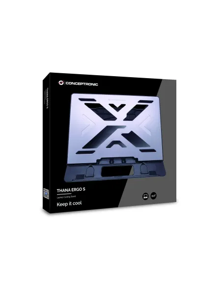 Conceptronic THANA ERGO S, Laptop Cooling Stand Soporte para ordenador portátil Gris 39,6 cm (15.6")