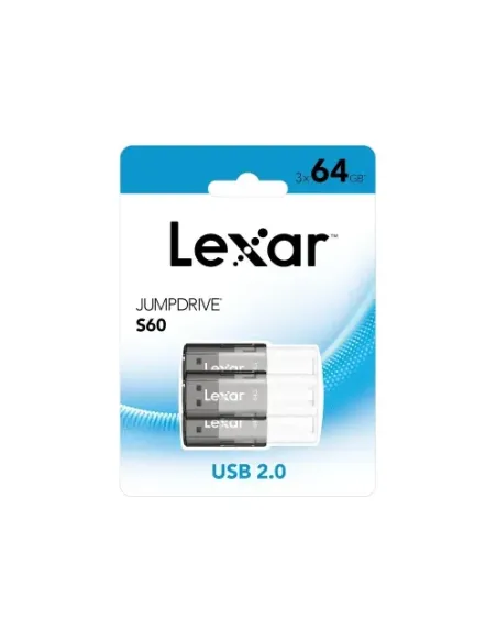 LEXAR JUMPDRIVE S60 USB 2.0 FLASH DRIVE 3 PACK 64GB