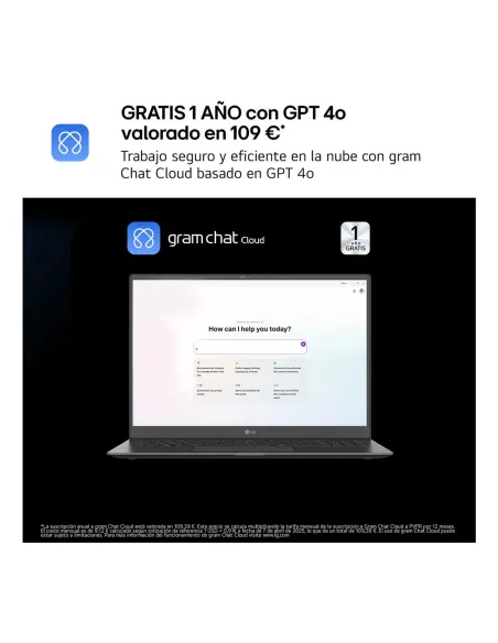 LG Gram 15Z80T-G.AU88B ordenador portatil AMD Ryzen AI 7 350 Portátil 39,6 cm (15.6") Full HD 32 GB LPDDR5x-SDRAM 1 TB SSD